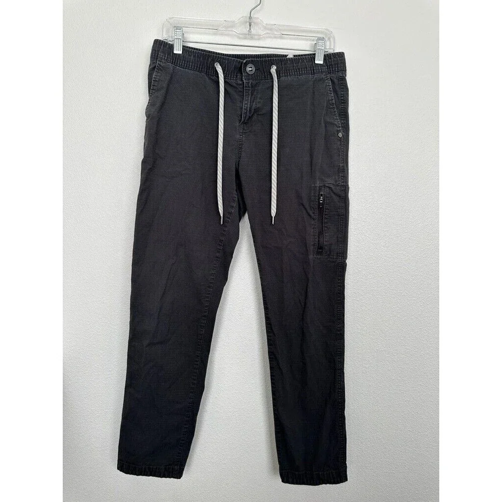 Vuori Women's Ripstop Pants Charcoal Gray Drawstring Pockets Athleisure Medium